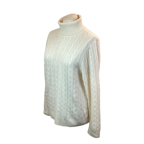 Vertical Design 2-Ply Cashmere Cable Knit Womens XL Turtleneck Sweater - Picture 5 of 12